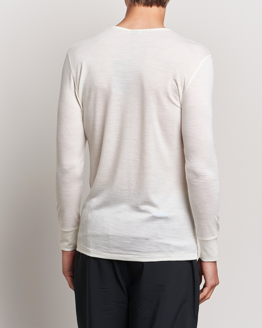 Herre | Klær | Zimmerli of Switzerland | Wool/Silk Long Sleeve T-Shirt Ecru