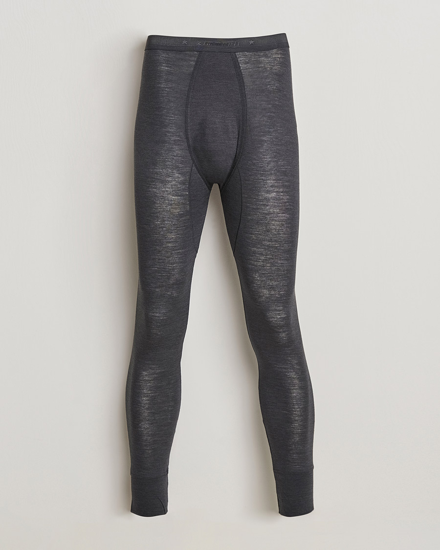 Herre | Undertøy | Zimmerli of Switzerland | Wool/Silk Long Johns Charcoal