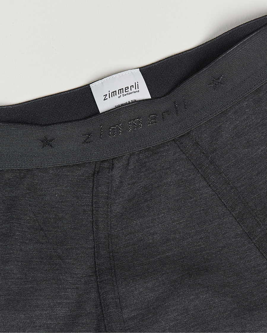 Herre | Undertøy | Zimmerli of Switzerland | Wool/Silk Long Johns Charcoal