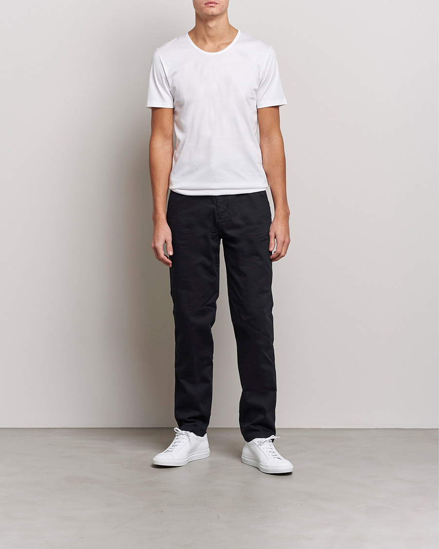 Herre | T-Shirts | Zimmerli of Switzerland | Sea Island Cotton Crew Neck T-Shirt White