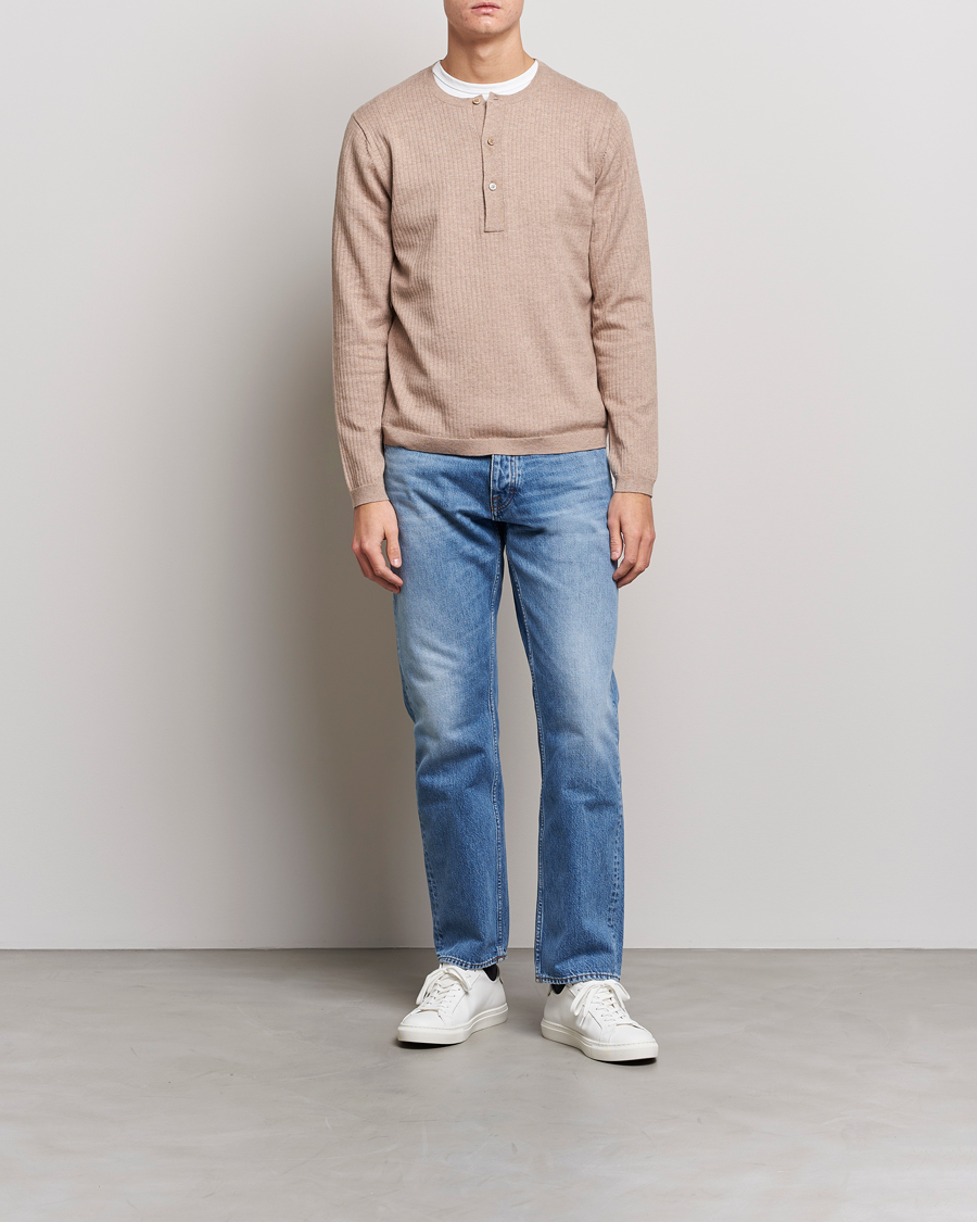 Herre | Gensere | Tiger of Sweden | Nassau Cotton Wool Knitted Sweater Beigie Melange