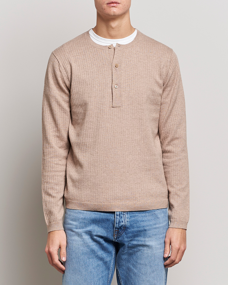 Herre | Gensere | Tiger of Sweden | Nassau Cotton Wool Knitted Sweater Beigie Melange