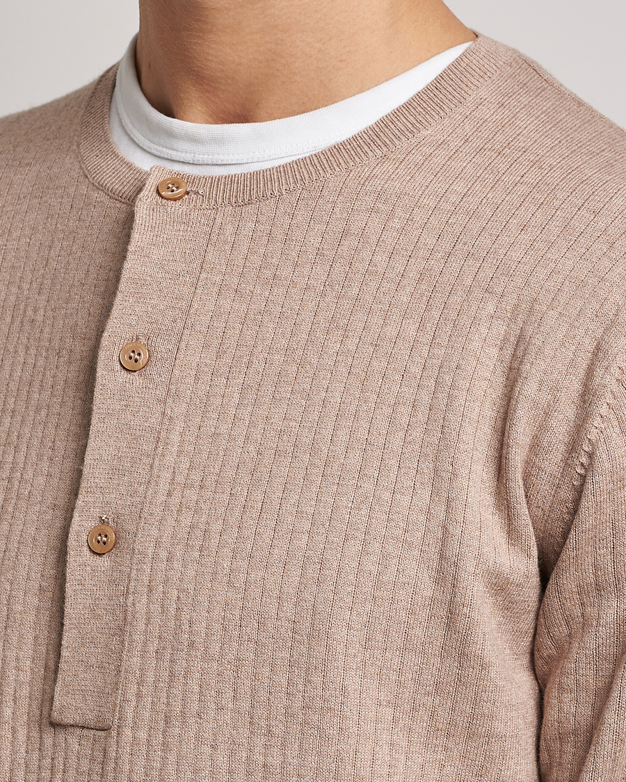 Herre | Gensere | Tiger of Sweden | Nassau Cotton Wool Knitted Sweater Beigie Melange
