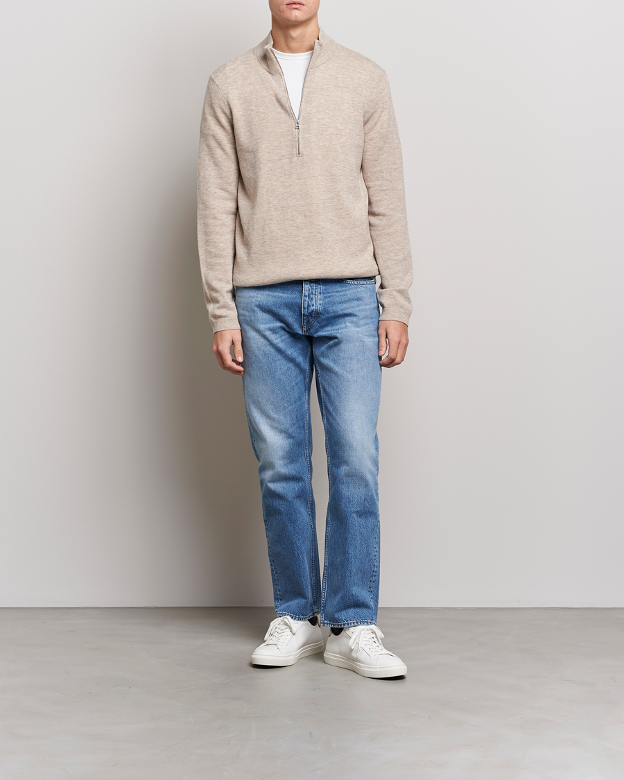 Herre | Gensere | Tiger of Sweden | Owain Merino Half Zip Sweater Dark White