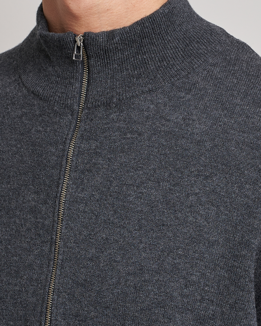 Herre | Gensere | Tiger of Sweden | Owain Merino Half Zip Sweater Dark Grey Mel