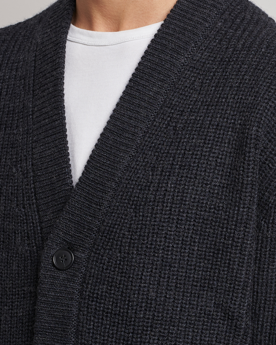 Herre | Gensere | Tiger of Sweden | Reiner Wool Cardigan Dark Grey Mel