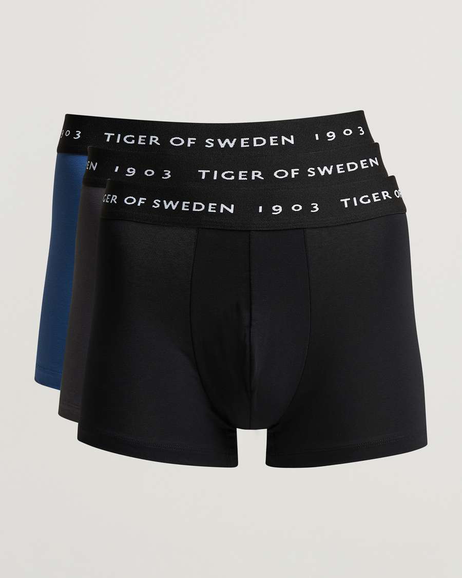 Herre | Undertøy | Tiger of Sweden | Hermod 3-Pack Organic Cotton Trunck Blue Black
