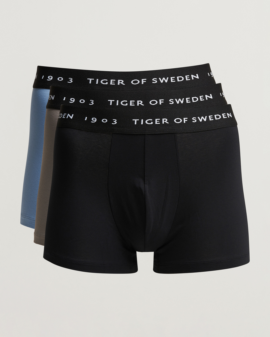 Herre | Undertøy | Tiger of Sweden | Hermod 3-Pack Organic Cotton Trunck Light Blue Black