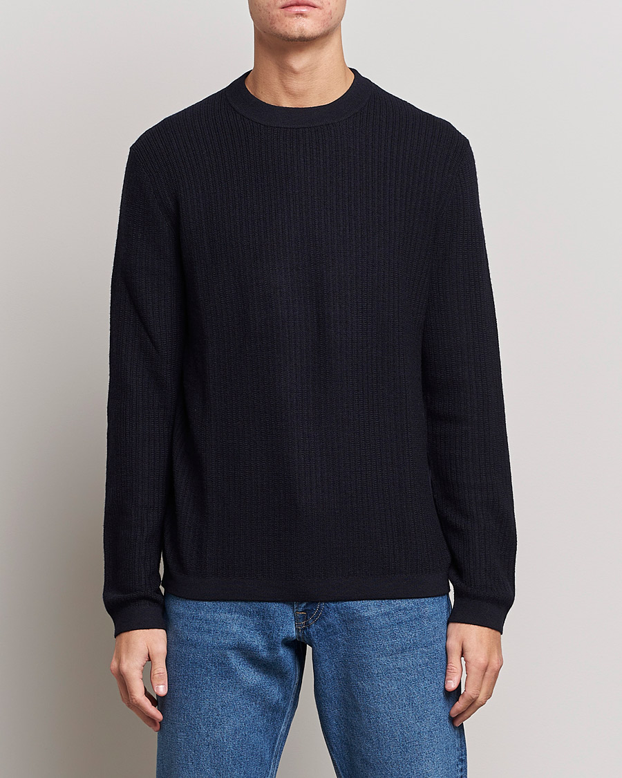 Herre | Gensere | Tiger of Sweden | Elssler Wool Sweater Navy