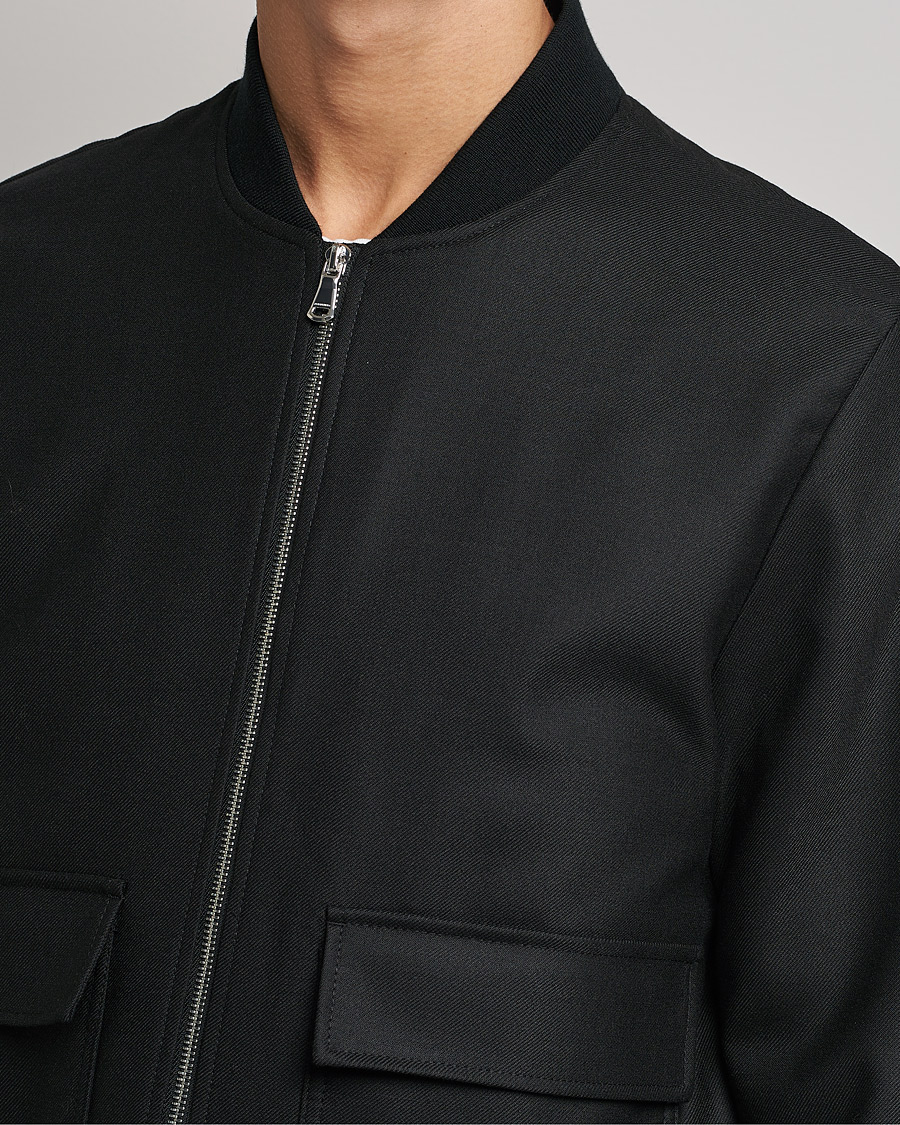 Herre | Jakker | J.Lindeberg | Thom Bomber Wool Twill Jacket Black