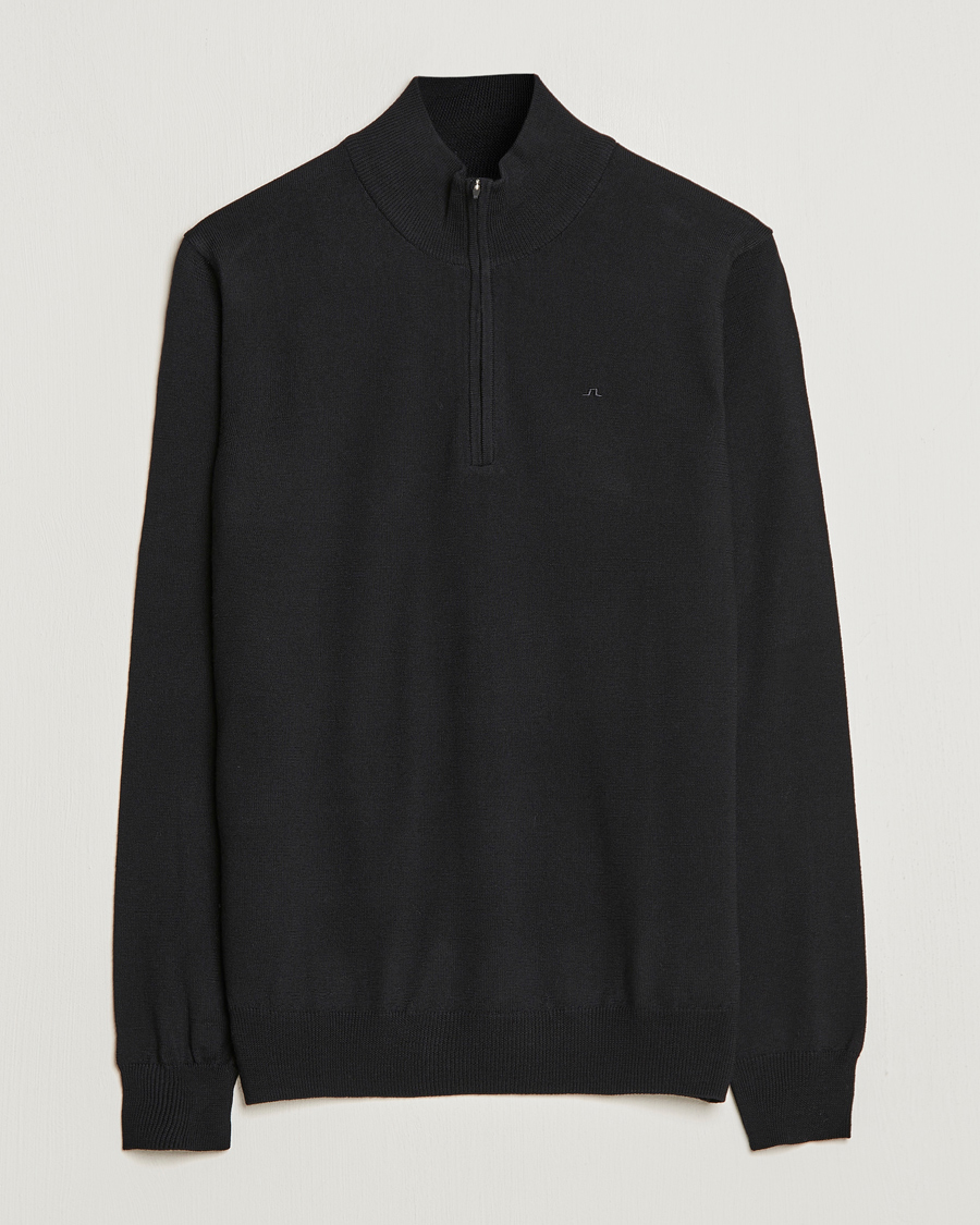 Herre | Gensere | J.Lindeberg | Kian Quarter Zip Merino Sweater Black