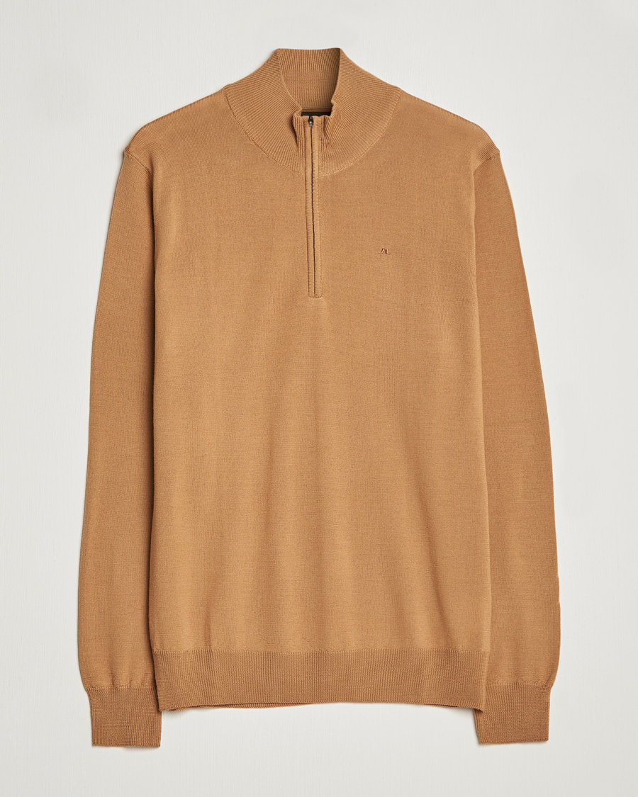 Herre | Gensere | J.Lindeberg | Kian Quarter Zip Merino Sweater Chipmunk