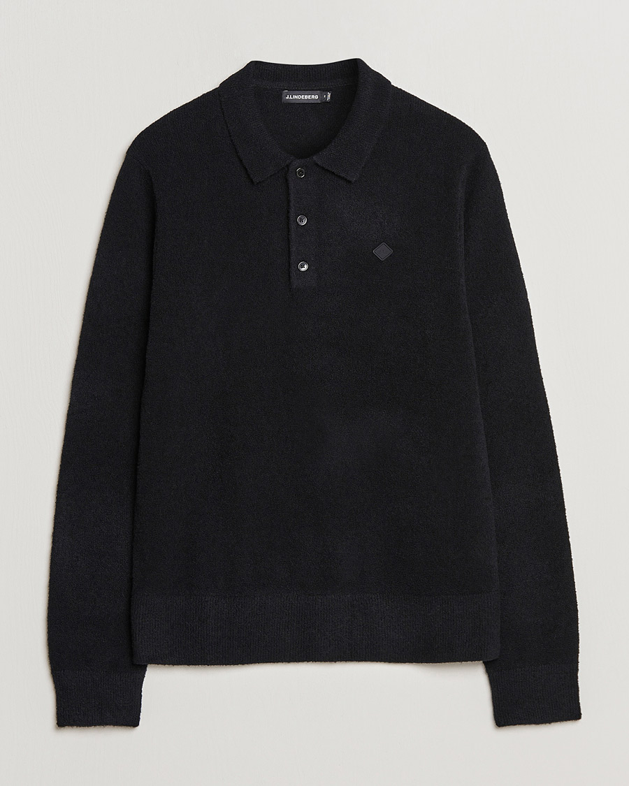 Herre | Gensere | J.Lindeberg | Yann Merino Logo PoloShirt Black