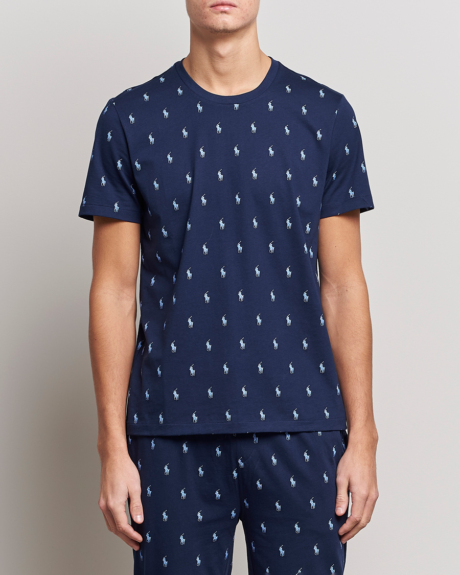 Herre | T-Shirts | Polo Ralph Lauren | Printed Pony Crew Neck T-Shirt Navy