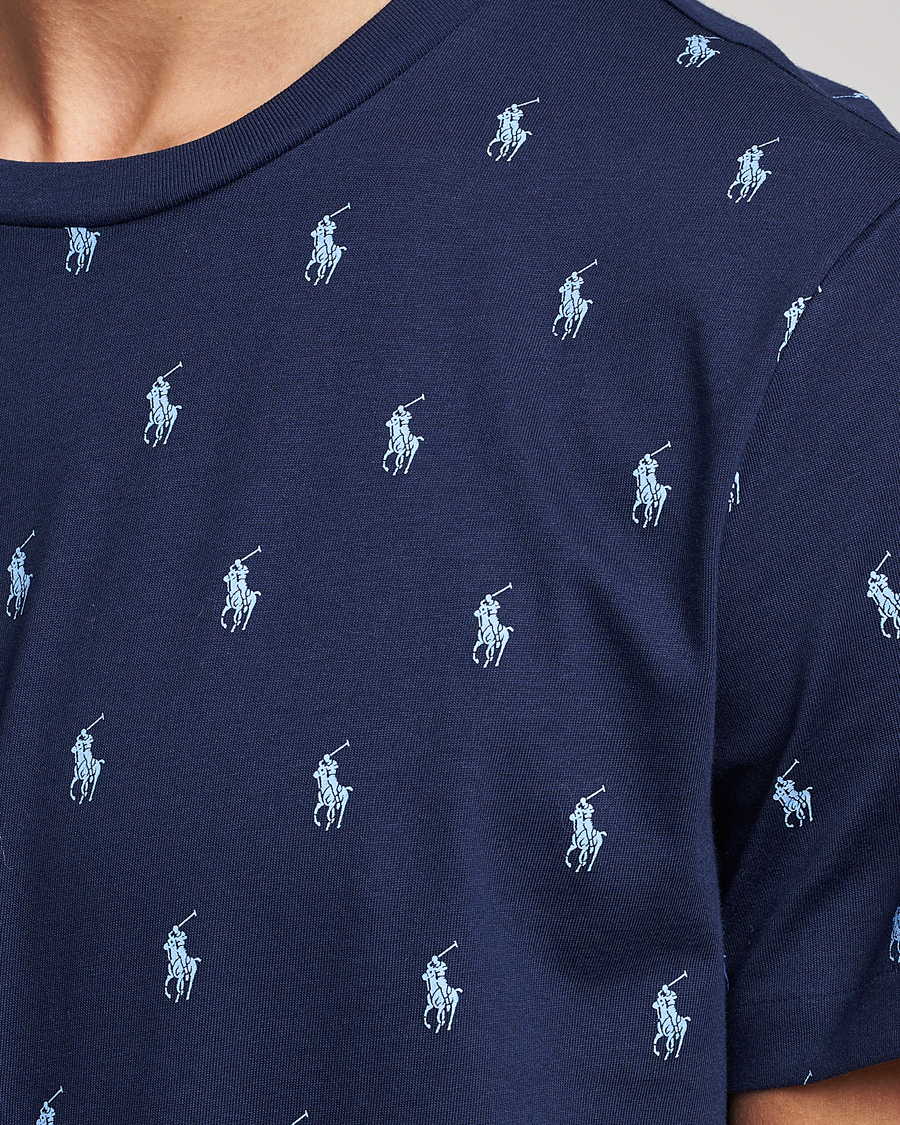 Herre | T-Shirts | Polo Ralph Lauren | Printed Pony Crew Neck T-Shirt Navy