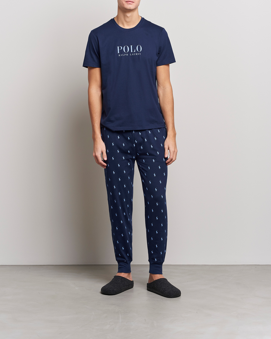 Herre |  | Polo Ralph Lauren | Cotton Logo Crew Neck T-Shirt Navy