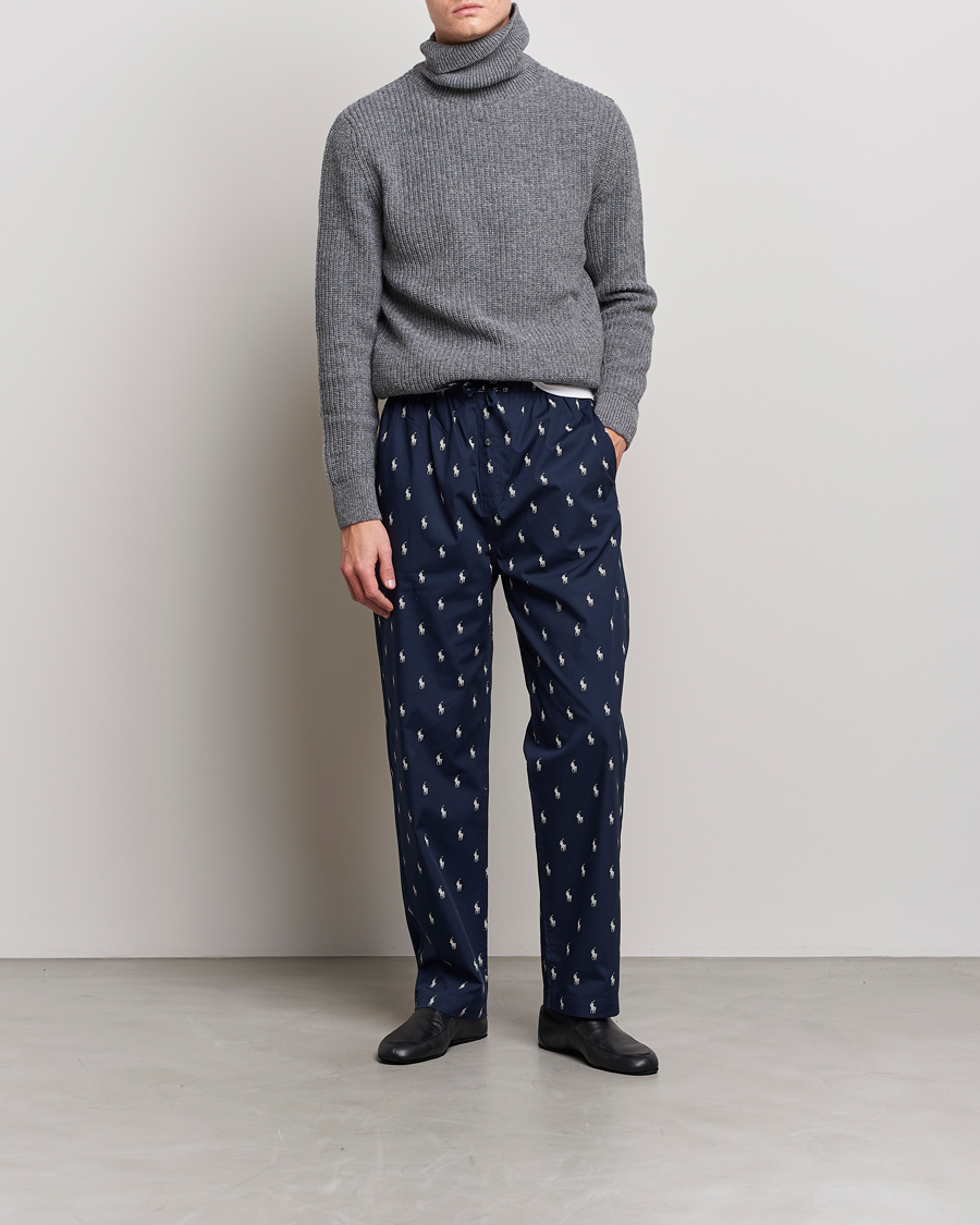 Herre | Pyjamaser | Polo Ralph Lauren | Cotton Printed Pony Pyjama Pants Navy