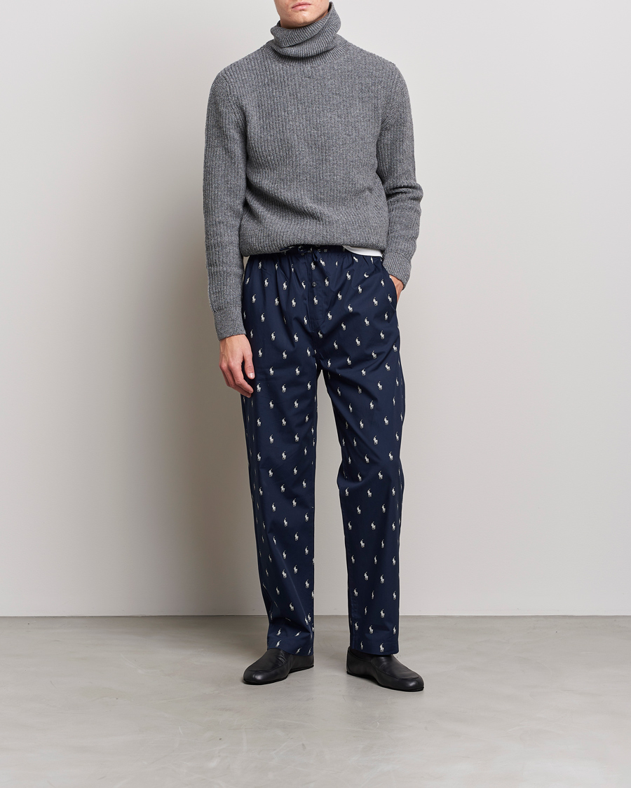 Herre | Pyjamaser og badekåper | Polo Ralph Lauren | Cotton Printed Pony Pyjama Pants Navy