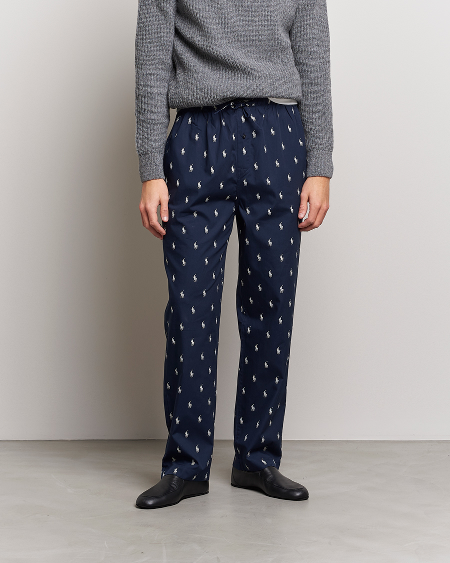 Herre | Pyjamaser og badekåper | Polo Ralph Lauren | Cotton Printed Pony Pyjama Pants Navy