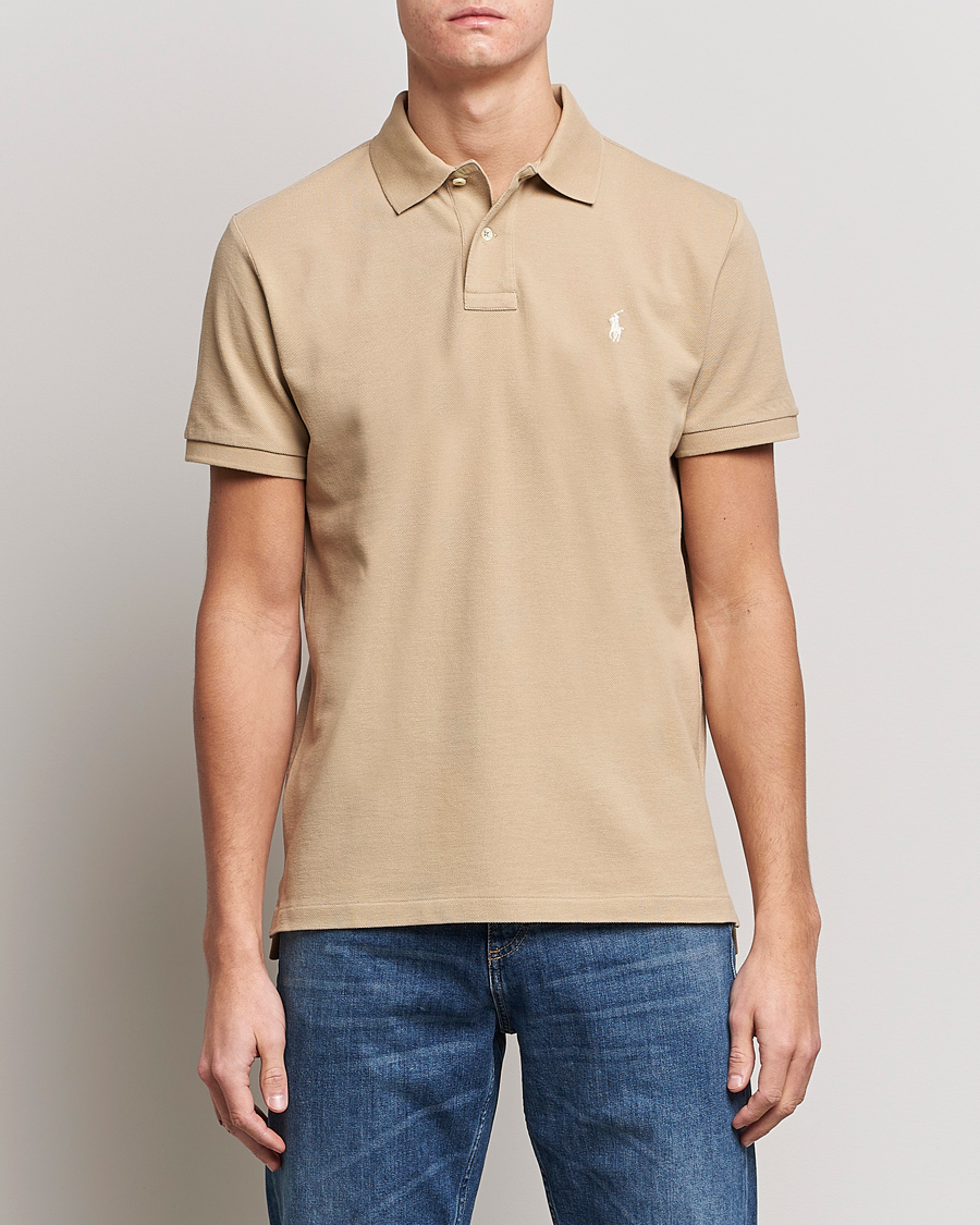 Herre | Kortermet piké | Polo Ralph Lauren | Custom Slim Fit Polo Coastal Beige