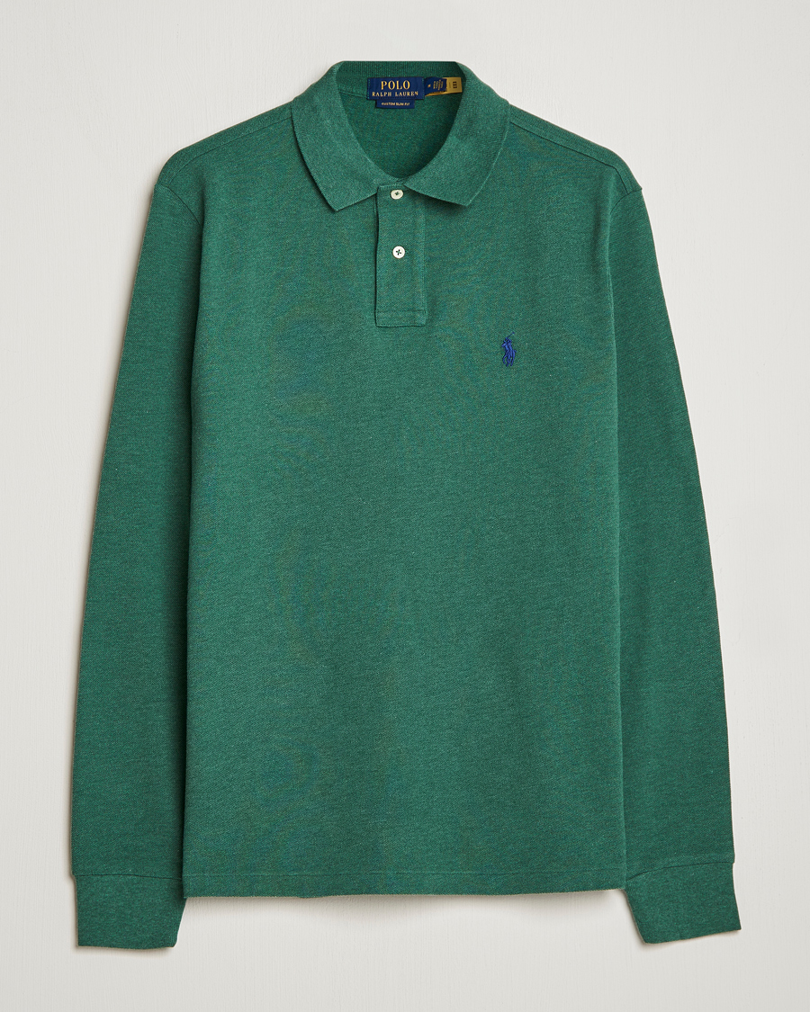 Herre | Gensere | Polo Ralph Lauren | Custom Slim Fit Long Sleeve Polo Verano Green Heather