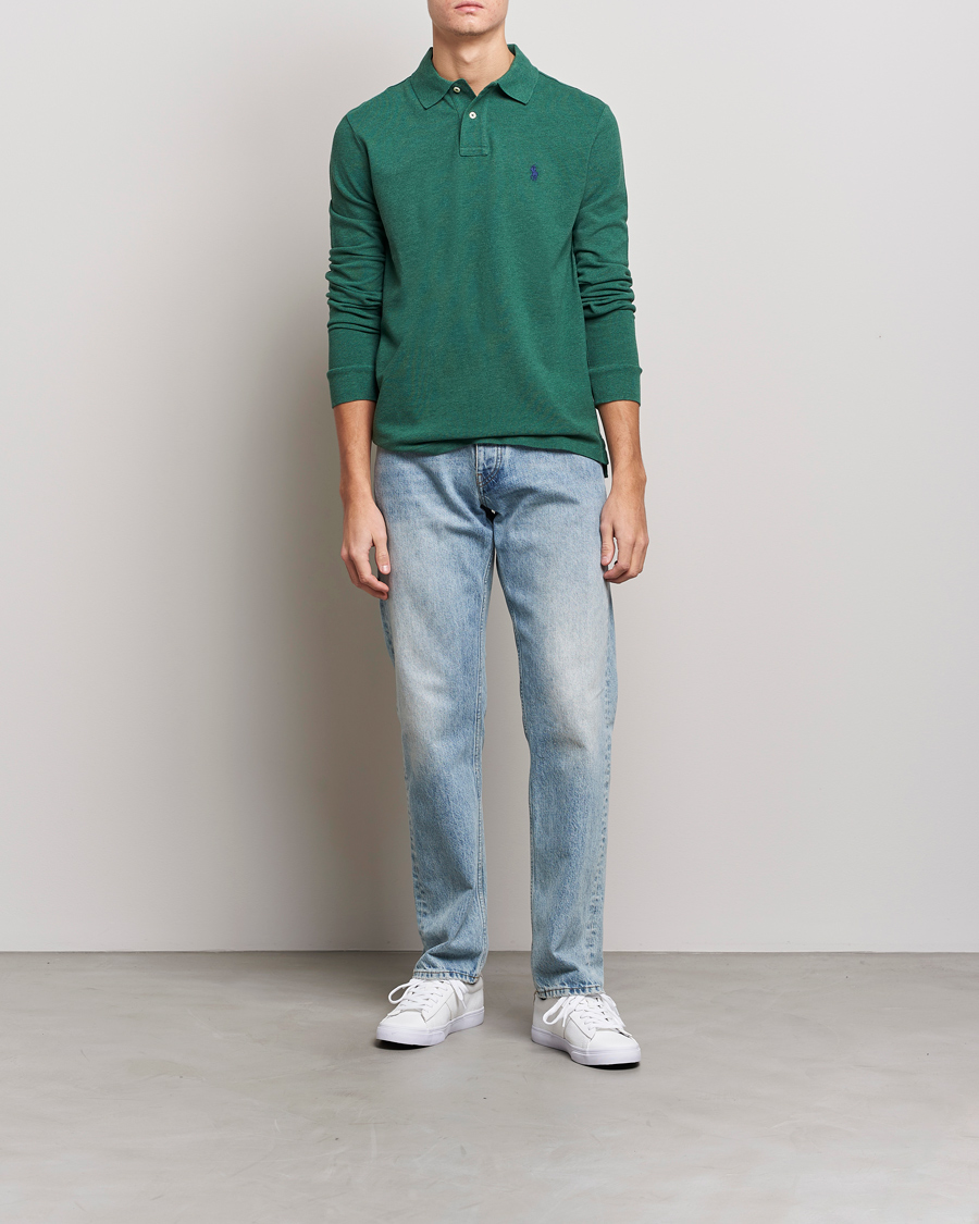 Herre | Gensere | Polo Ralph Lauren | Custom Slim Fit Long Sleeve Polo Verano Green Heather
