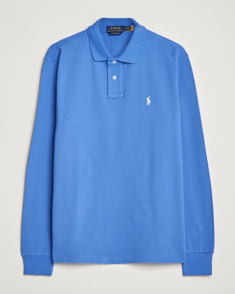 Herre | Gensere | Polo Ralph Lauren | Custom Slim Fit Long Sleeve Polo Maidstone Blue