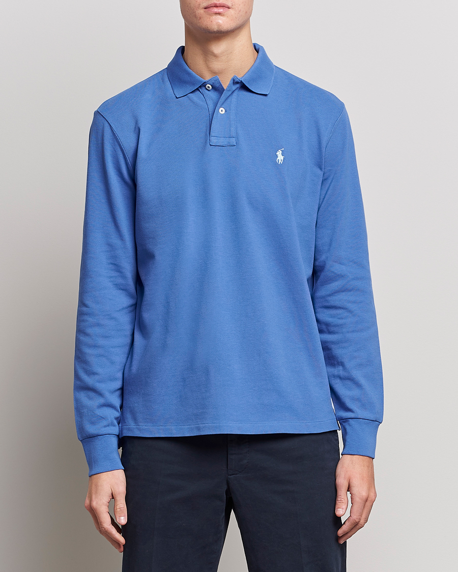 Herre | Gensere | Polo Ralph Lauren | Custom Slim Fit Long Sleeve Polo Maidstone Blue