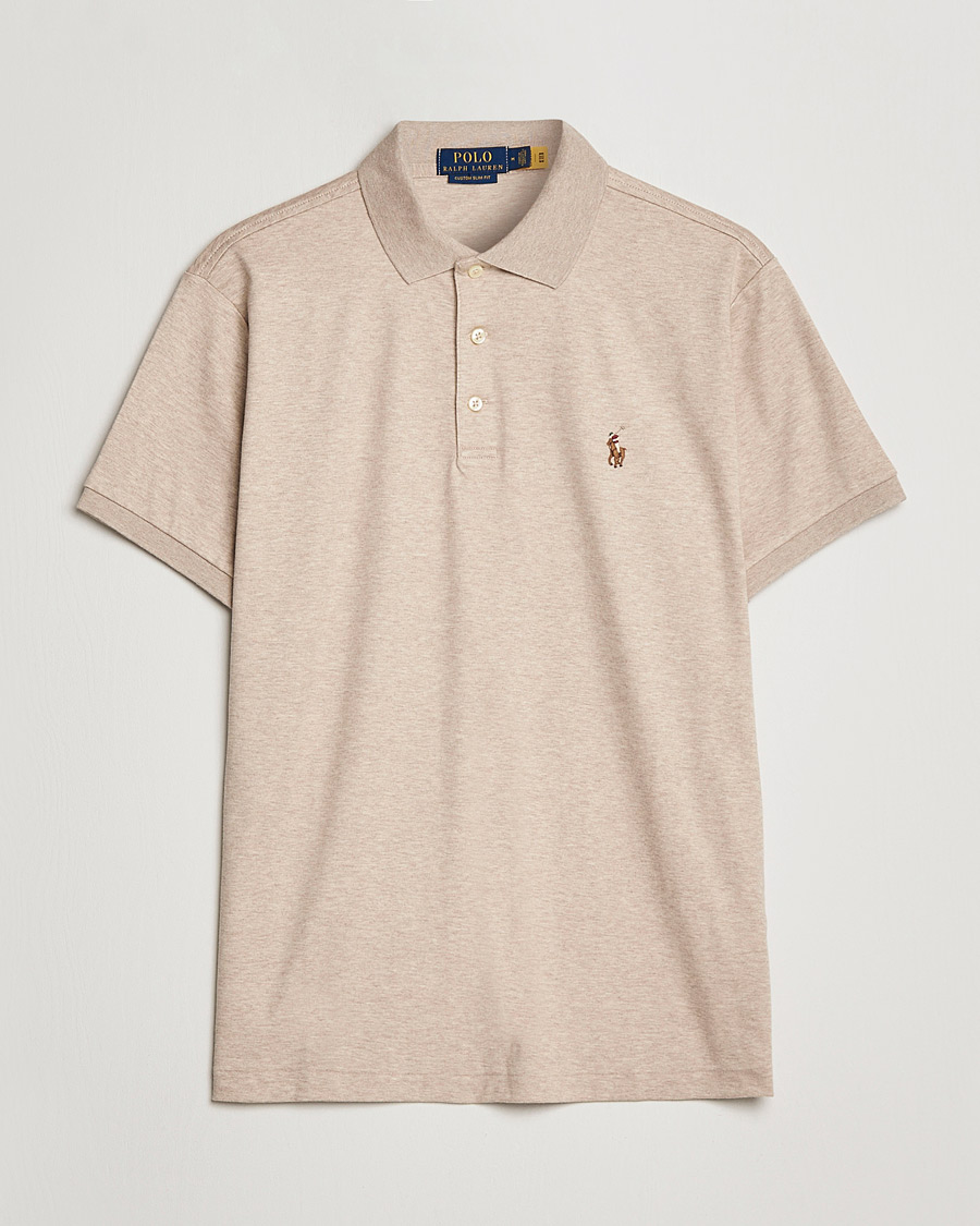 Herre | Pikéer | Polo Ralph Lauren | Luxury Pima Cotton Polo Sand Heather