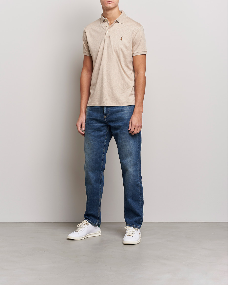 Herre | Pikéer | Polo Ralph Lauren | Luxury Pima Cotton Polo Sand Heather