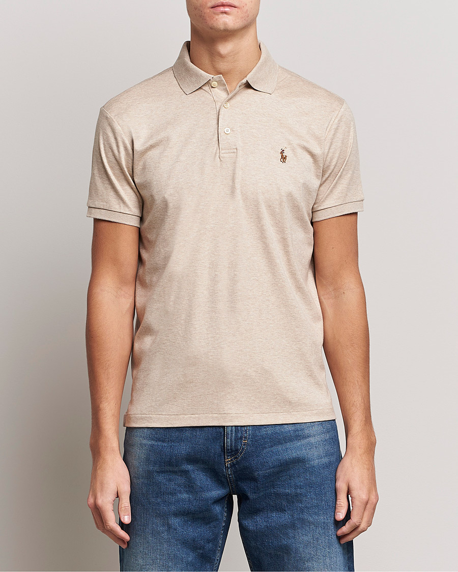Herre | Pikéer | Polo Ralph Lauren | Luxury Pima Cotton Polo Sand Heather