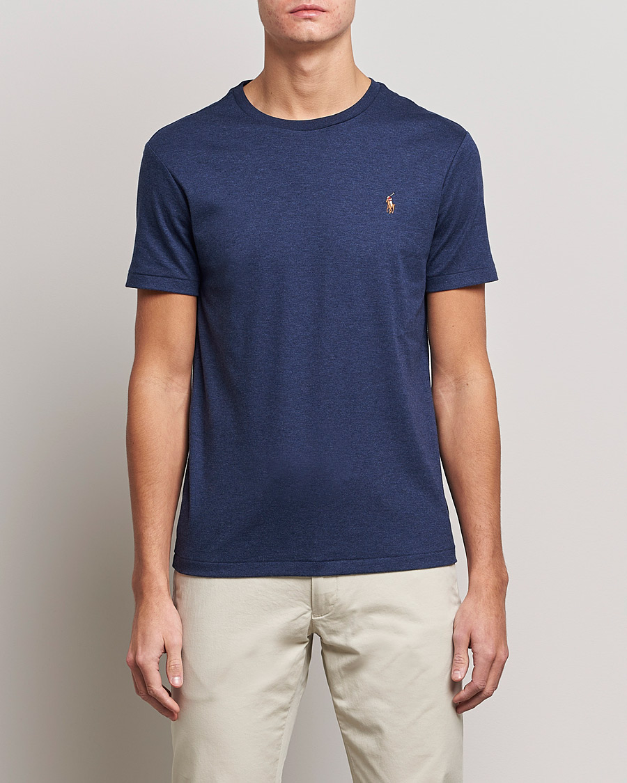 Herre |  | Polo Ralph Lauren | Luxury Pima Cotton Crew Neck T-Shirt Navy Heather