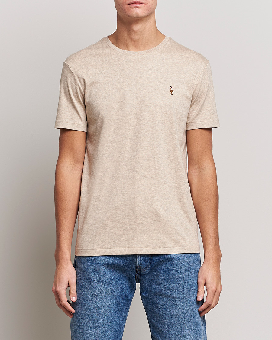 Herre |  | Polo Ralph Lauren | Luxury Pima Cotton Crew Neck T-Shirt Sand Heather