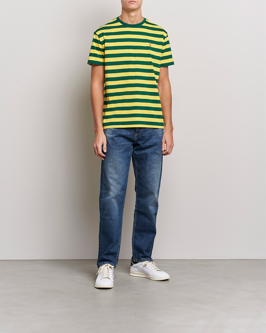 Herre | T-Shirts | Polo Ralph Lauren | Striped Crew Neck T-Shirt Lemon/Green