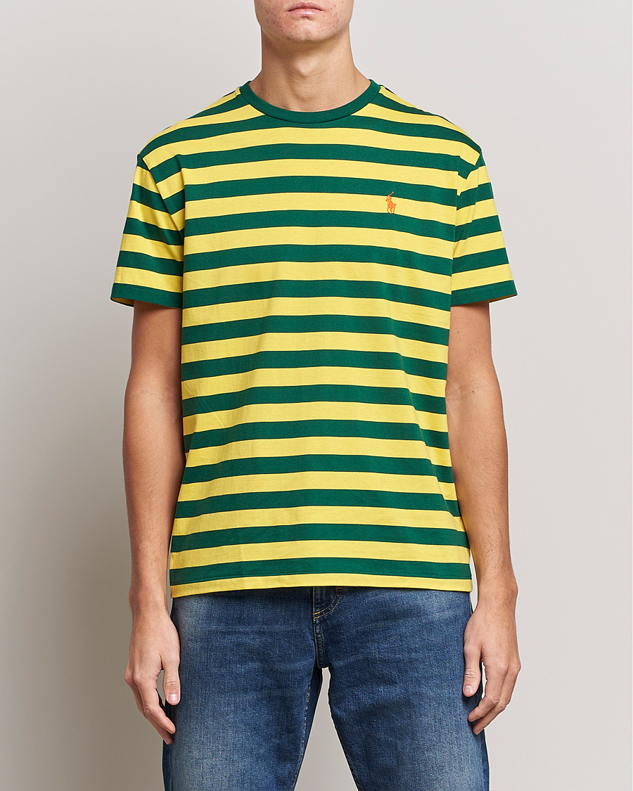 Herre | T-Shirts | Polo Ralph Lauren | Striped Crew Neck T-Shirt Lemon/Green
