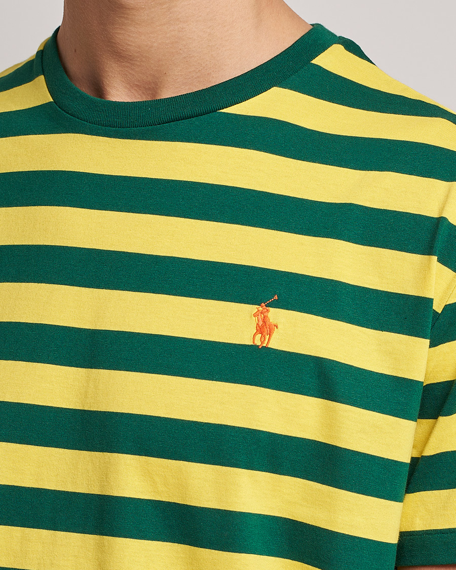 Herre | T-Shirts | Polo Ralph Lauren | Striped Crew Neck T-Shirt Lemon/Green