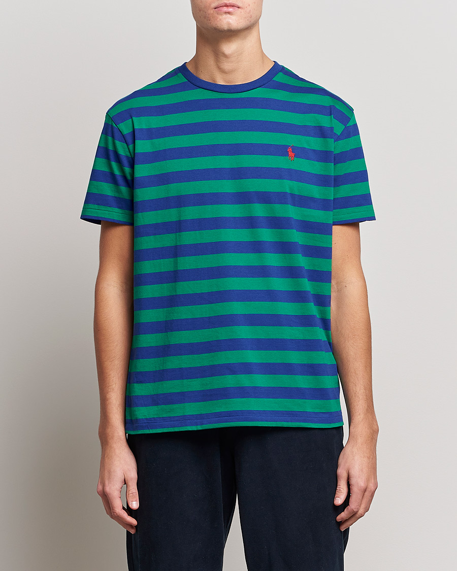 Herre | T-Shirts | Polo Ralph Lauren | Striped Crew Neck T-Shirt Green/Navy