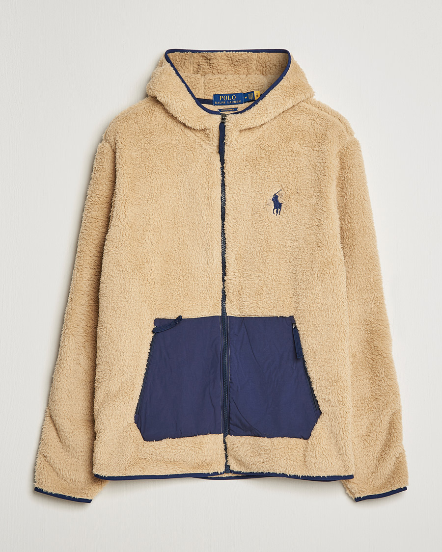 Herre | Gensere | Polo Ralph Lauren | Curly Sherpa Full Zip Hoodie Sand Dune