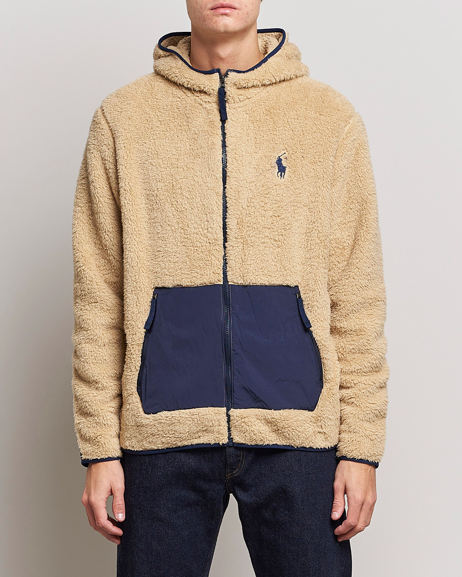Herre | Gensere | Polo Ralph Lauren | Curly Sherpa Full Zip Hoodie Sand Dune