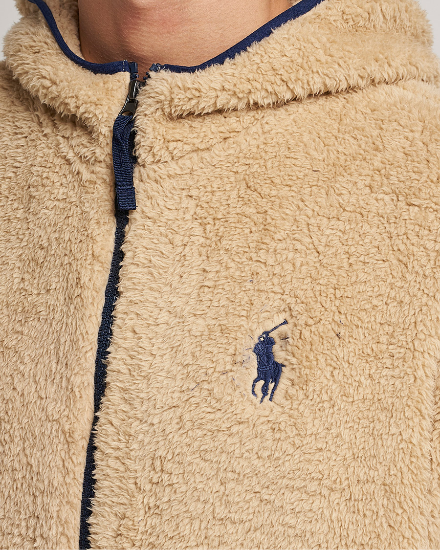 Herre | Gensere | Polo Ralph Lauren | Curly Sherpa Full Zip Hoodie Sand Dune