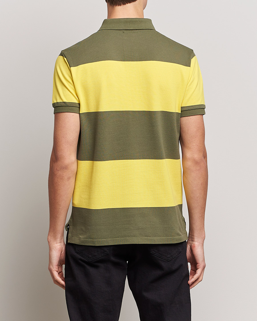 Herre | Pikéer | Polo Ralph Lauren | Custom Slim Fit Barstriped Polo Lemon/Dark Sage