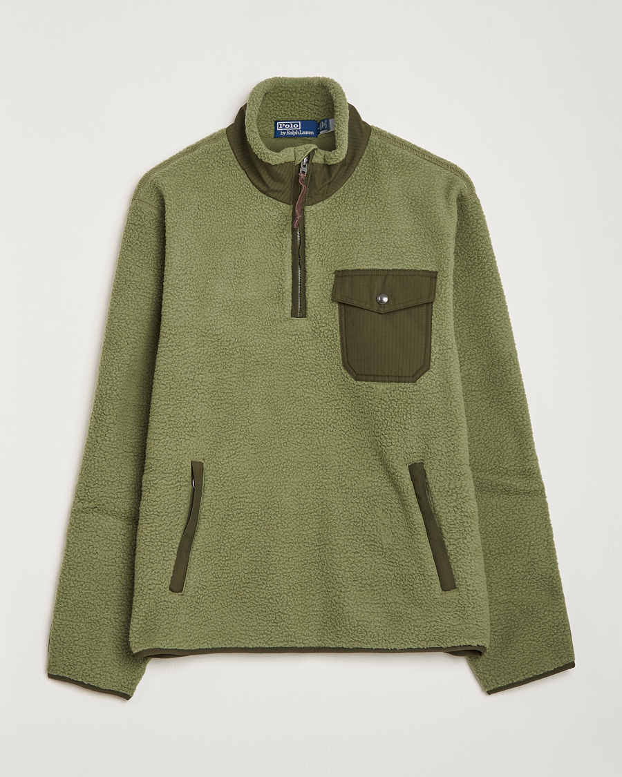 Herre | Gensere | Polo Ralph Lauren | Curly Sherpa Half Zip Company Olive