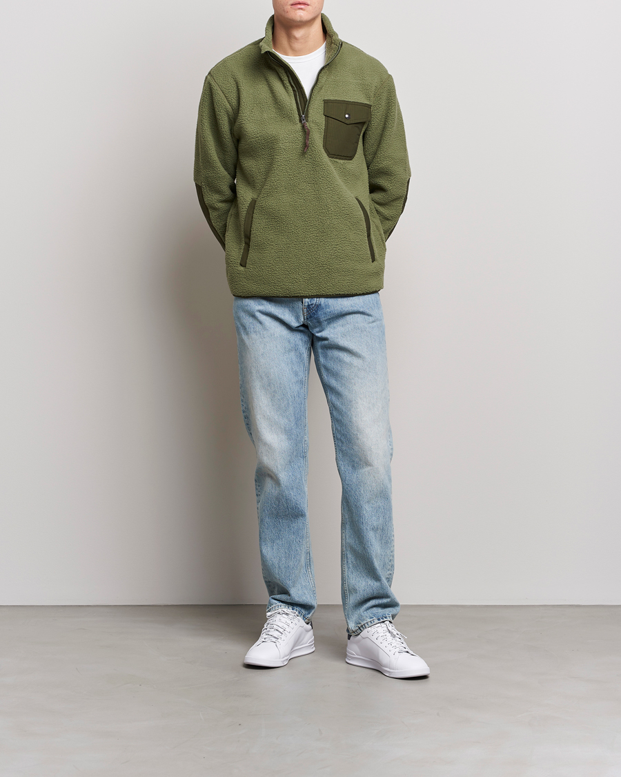 Herre | Gensere | Polo Ralph Lauren | Curly Sherpa Half Zip Company Olive