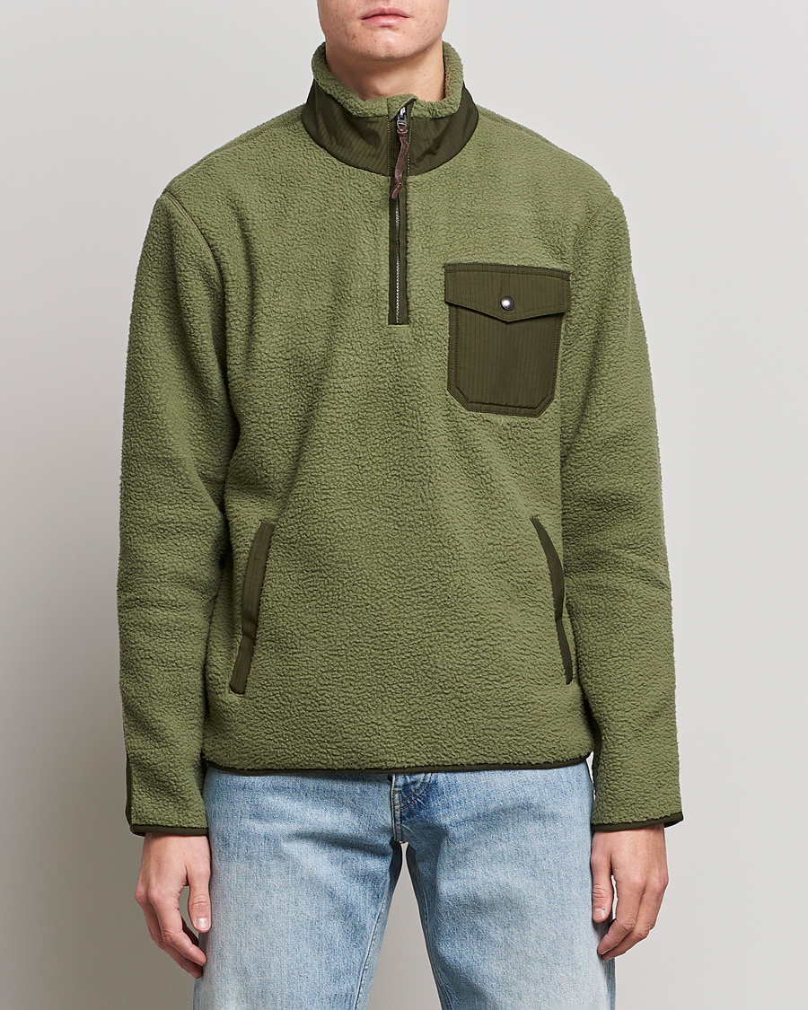 Herre | Gensere | Polo Ralph Lauren | Curly Sherpa Half Zip Company Olive