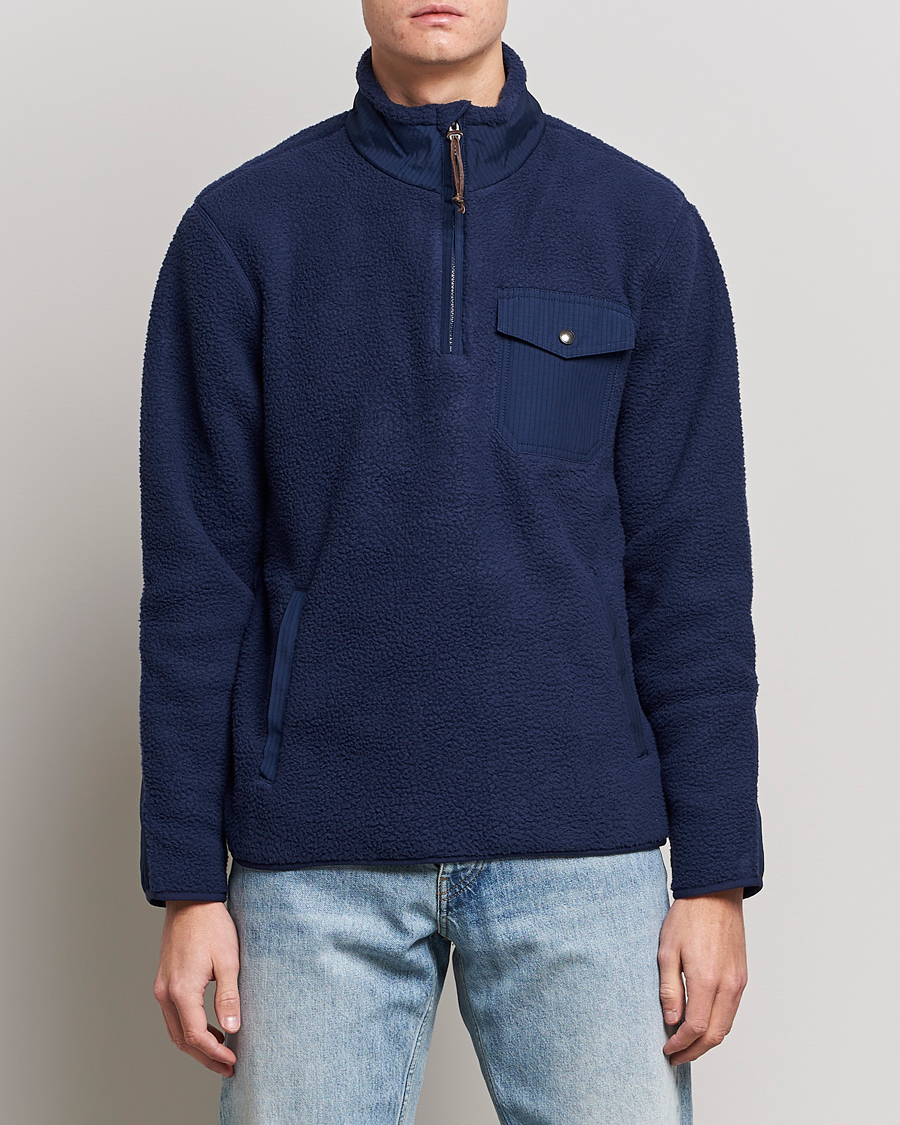 Herre | Gensere | Polo Ralph Lauren | Curly Sherpa Half Zip Newport Navy