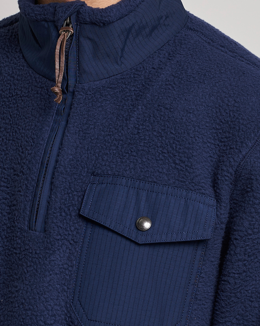Herre | Gensere | Polo Ralph Lauren | Curly Sherpa Half Zip Newport Navy