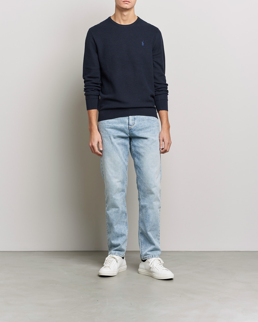Herre | Gensere | Polo Ralph Lauren | Textured Crew Neck Sweater Navy Heather