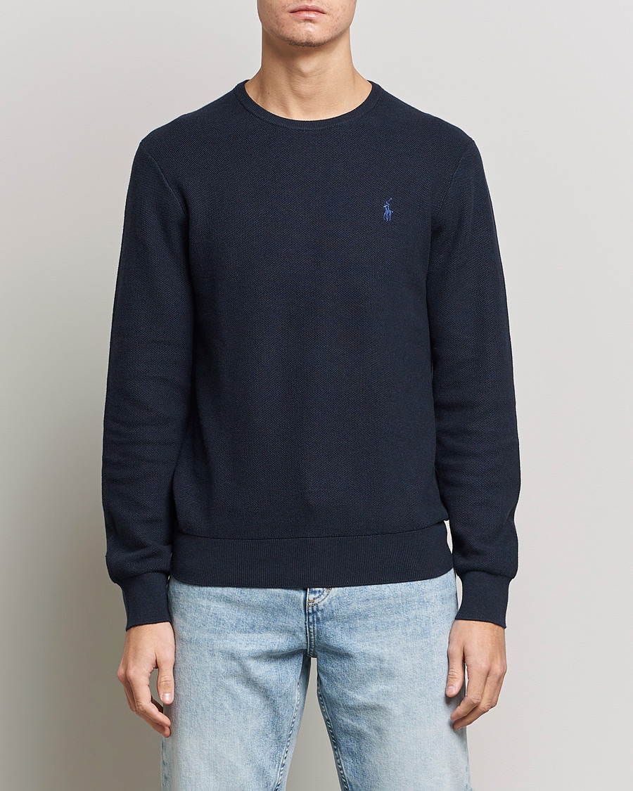 Herre | Gensere | Polo Ralph Lauren | Textured Crew Neck Sweater Navy Heather