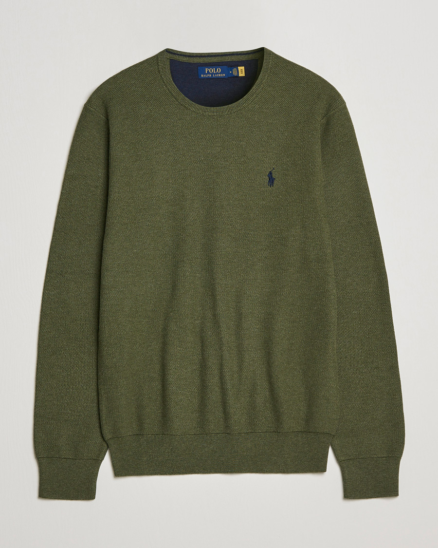 Herre | Gensere | Polo Ralph Lauren | Textured Knitted Crew Neck Olive Heather