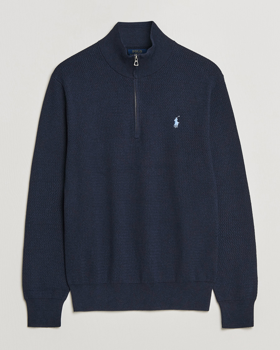 Herre | Gensere | Polo Ralph Lauren | Textured Half Zip Navy Heather